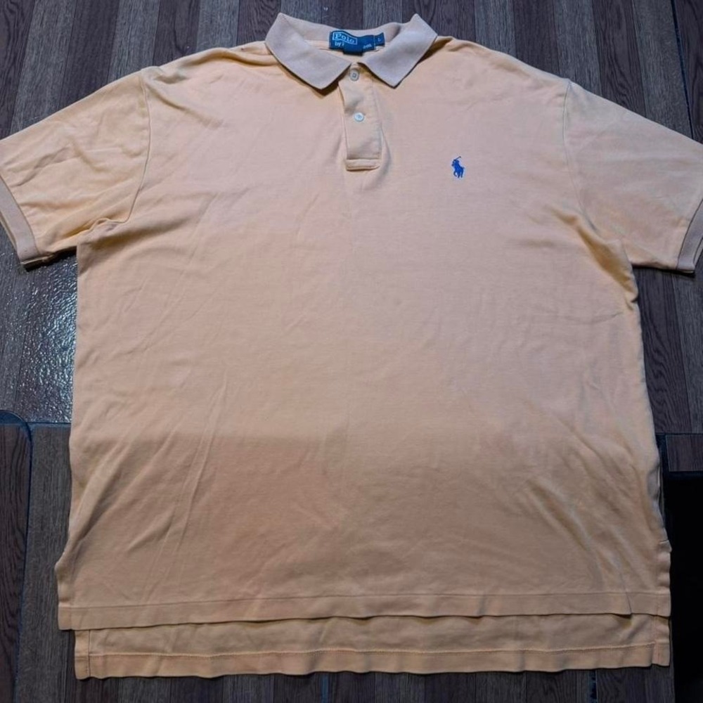 Polo Ralph Lauren Orange Pony Button Dress Polo Shirt Large